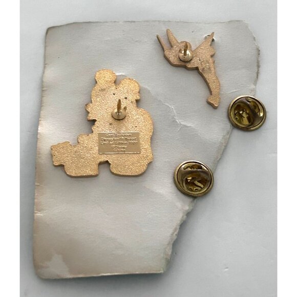 Disney Mickey Guitar & Tinker Bell Pins On Storybook Background As Is Lapel Pin - Picture 3 of 3